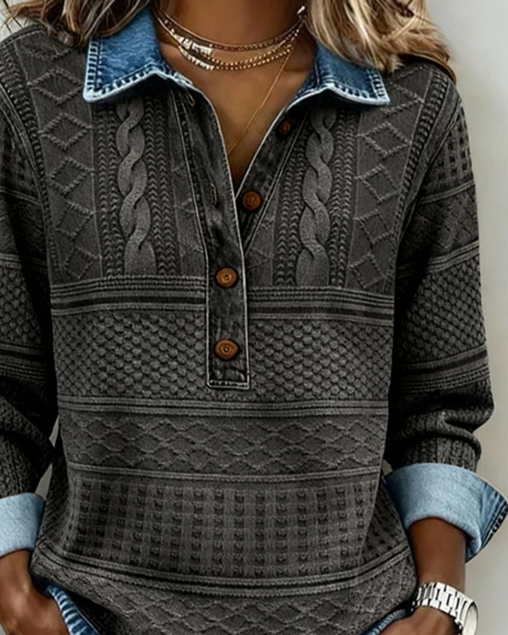 Dolores | Trendy Mikina s Polovičním Zapínáním a Límcem