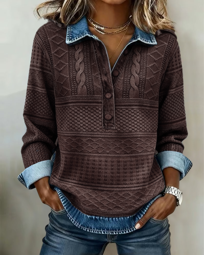 Dolores | Trendy Mikina s Polovičním Zapínáním a Límcem