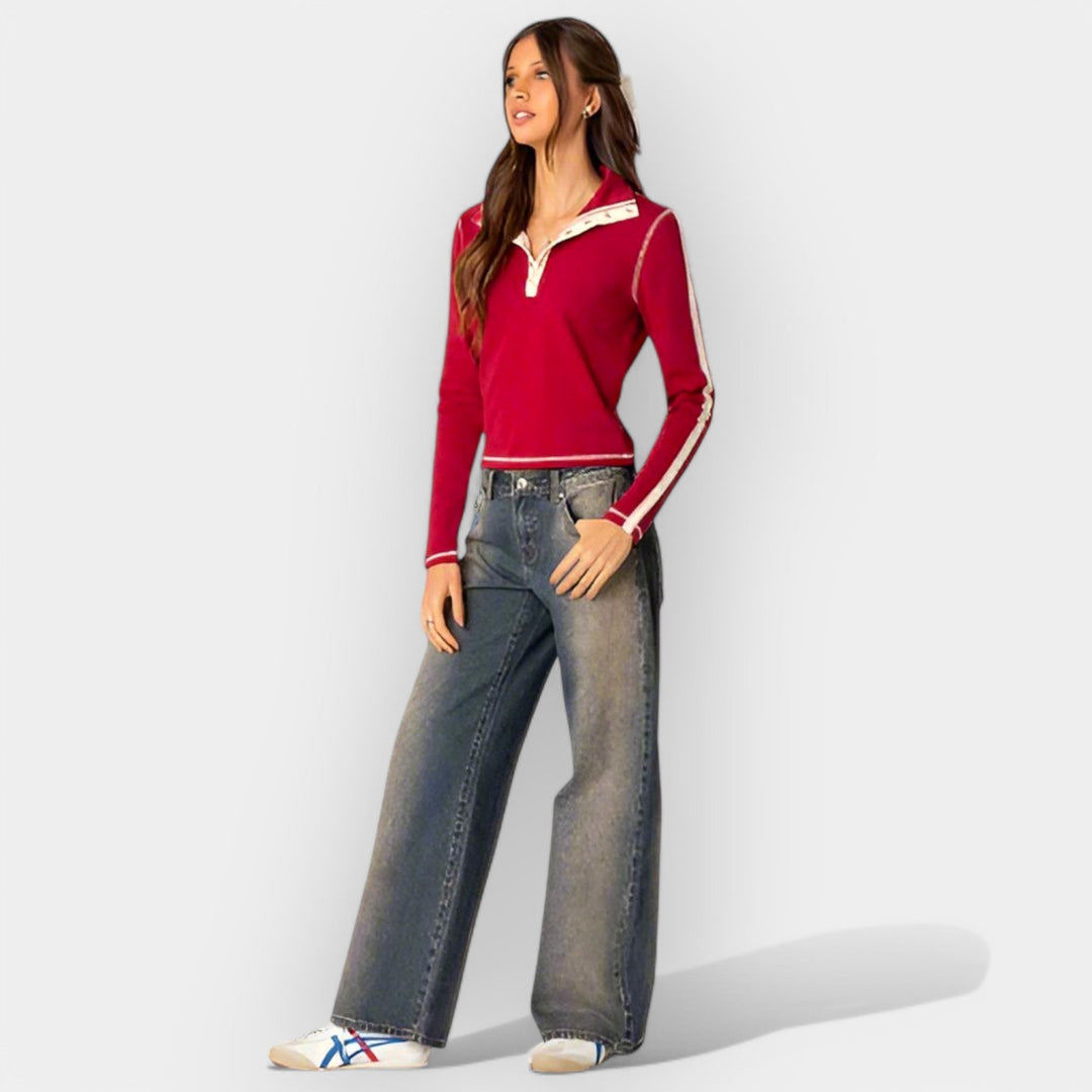 Jaroslava Luxusní Nízké Džíny Každodenní Pohodlné