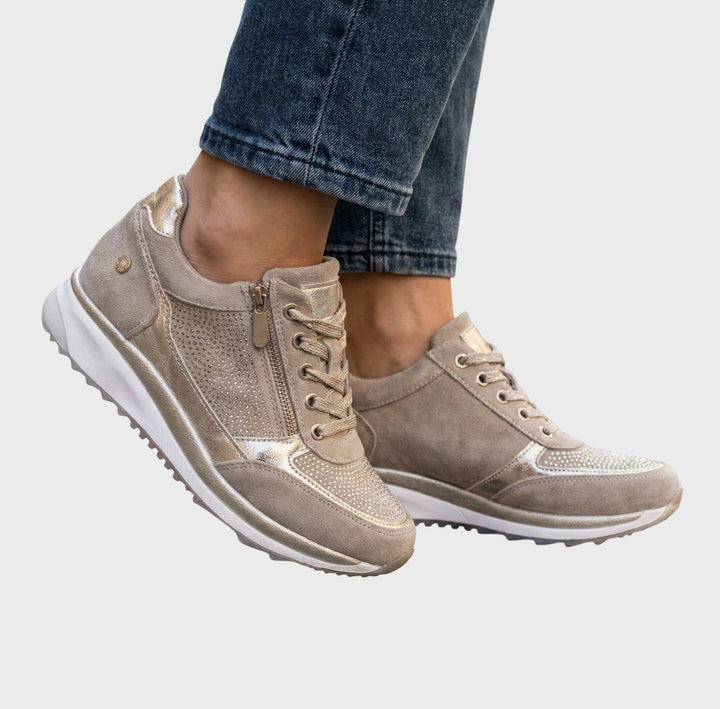 Kristýna | Semišové tenisky s ozdobnými kamínky