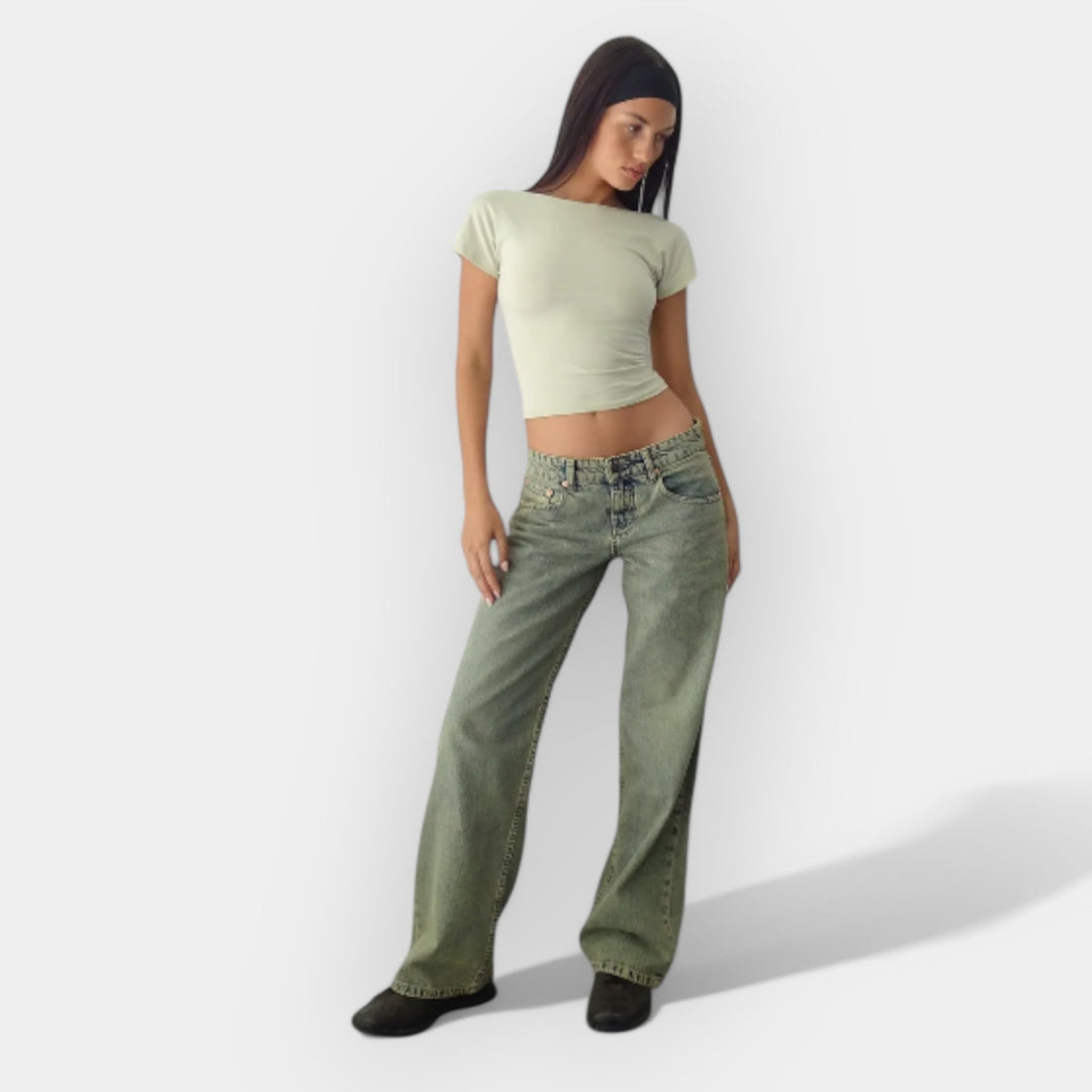 Jaroslava Luxusní Nízké Džíny Každodenní Pohodlné