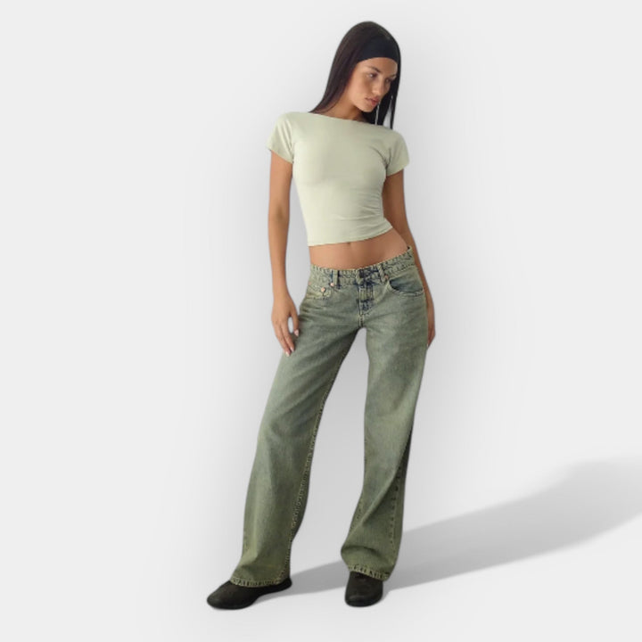 Jaroslava Luxusní Nízké Džíny Každodenní Pohodlné