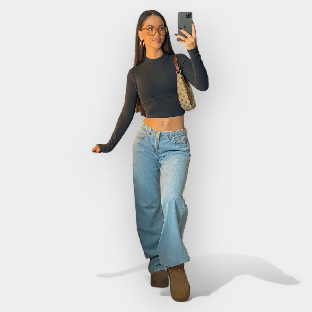 Jaroslava Luxusní Nízké Džíny Každodenní Pohodlné