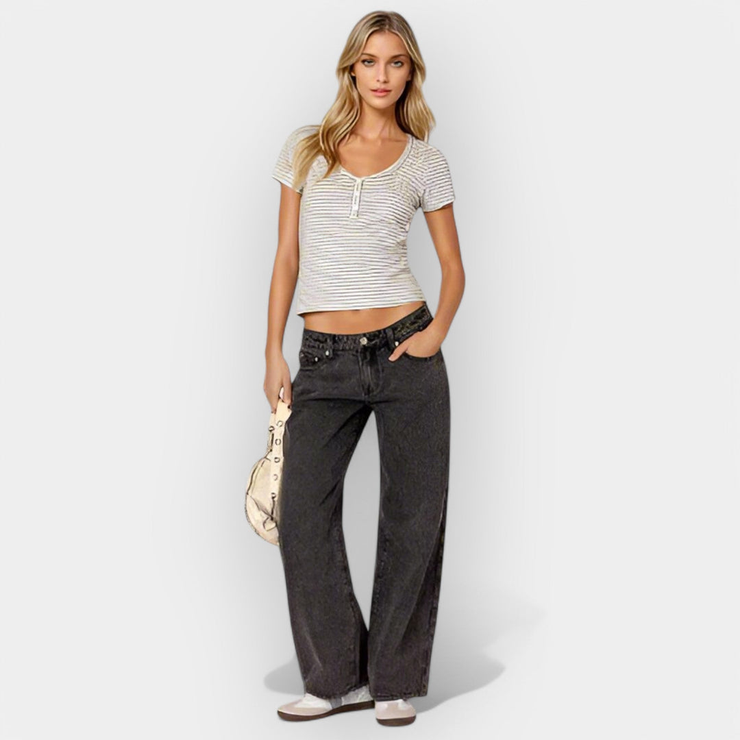 Jaroslava Luxusní Nízké Džíny Každodenní Pohodlné