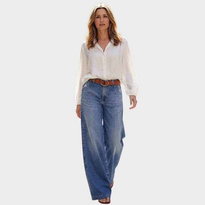 Elisa | Džíny se širokými nohavicemi a detailními hvězdami